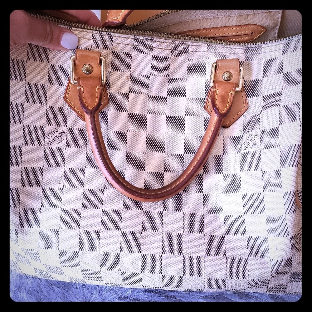 Preloved Louis Vuitton Speedy Damier Azur 30 Ivory - Picture 4 of 8
